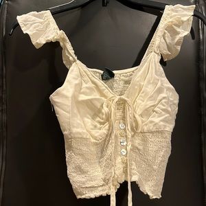 size Small cream colred ruffle crop top from Wild Fable